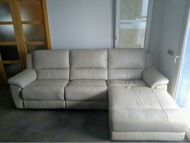 SOFA PIEL CHAISE LONGUE RECLINABLE MOTORIZADO 1