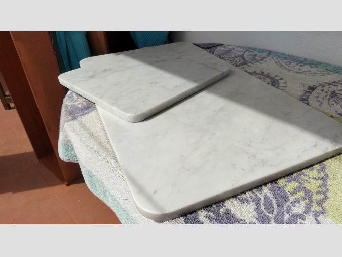 2 peces de marbre blanc