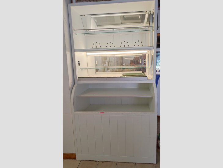 Vendo mueble vitrina de pino macizo, lacado en blanco 3