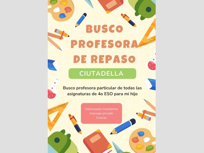 Busco profesora de repaso particular